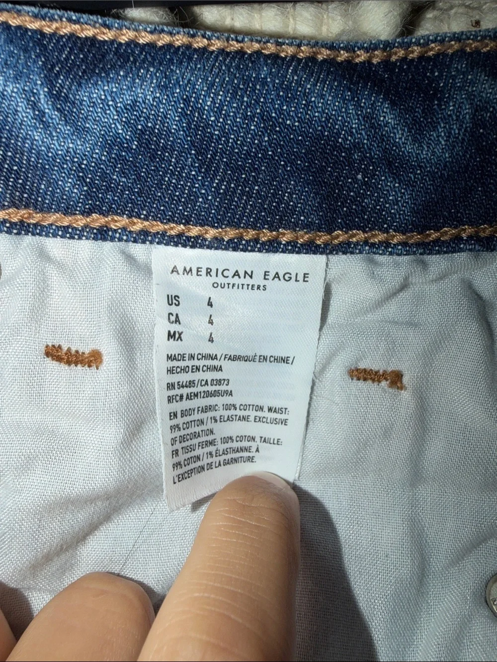 American Eagle Outfitters Distressed Dark Blue Denim Mom Short